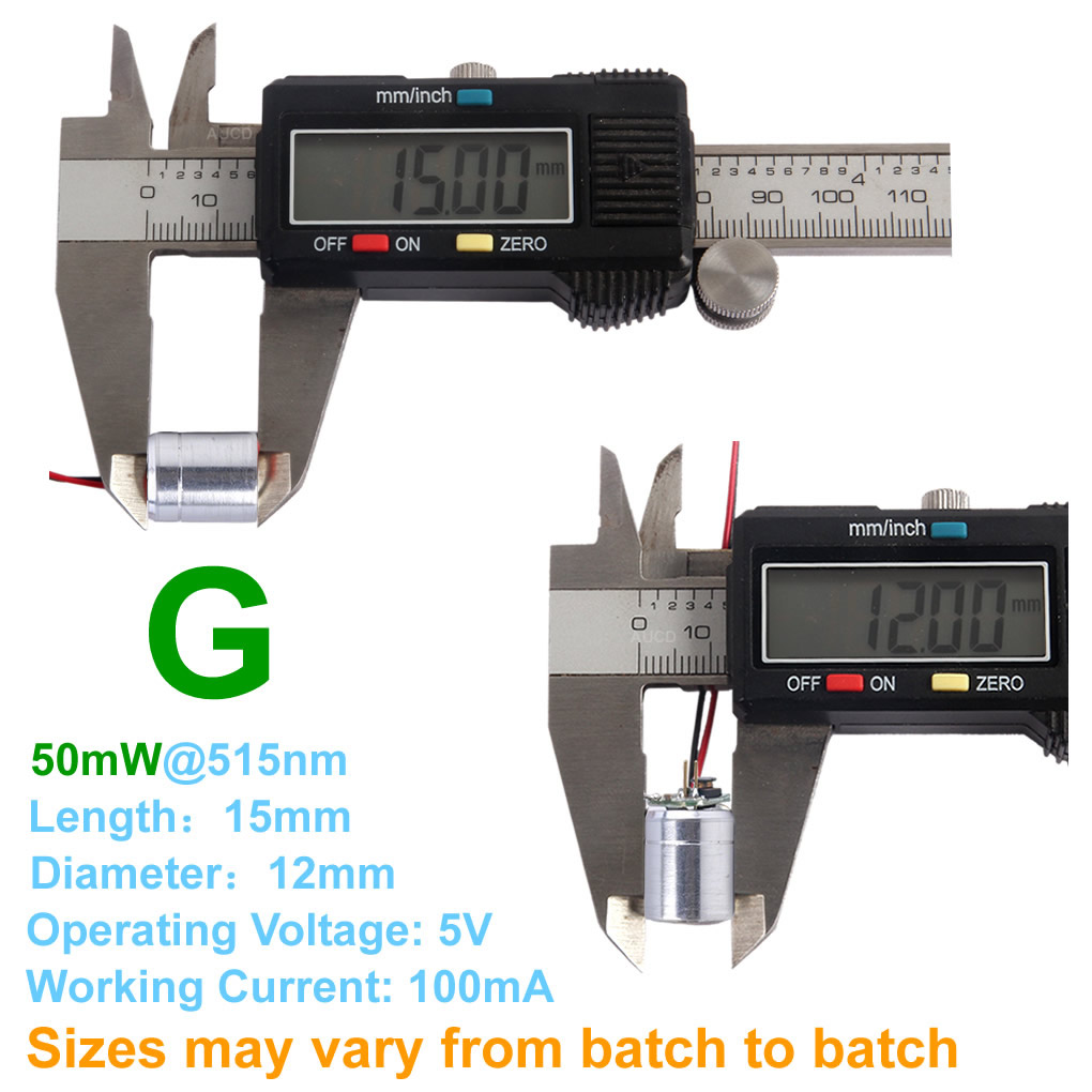 Φ12x15mm DC 5V Red-100mW Green - Industrial Laser Systems recension och pris