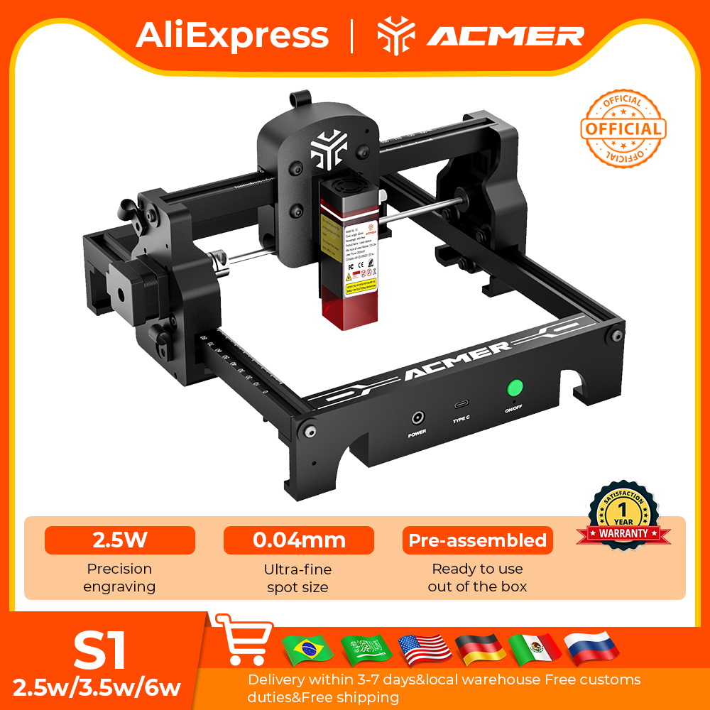 ACMER S1 Mini Laser Engraving  - Acrylic Cutting Machine recension och pris