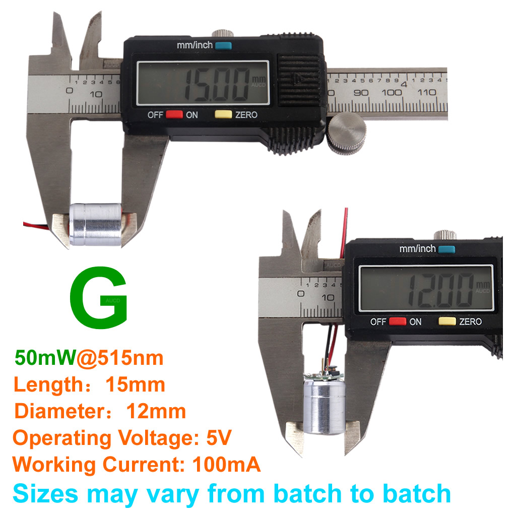 Diameter 12x15mm DC5V Green 60 - Industrial Laser Systems recension och pris